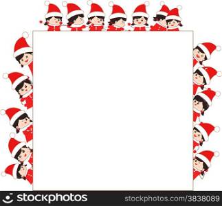 children dressed as santa claus kids and frame