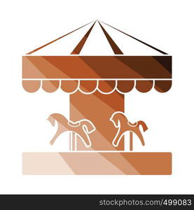 Children horse carousel icon. Flat color design. Vector illustration.