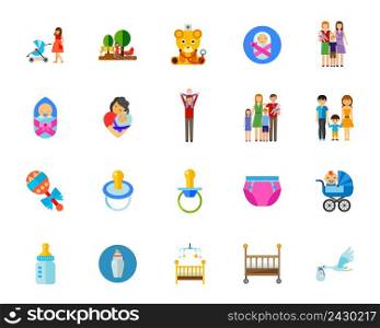 Children icon set. Can be used for topics like new life, newborn, baby, child-rearing
