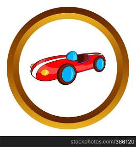 Children machine vector icon in golden circle, cartoon style isolated on white background. Children machine vector icon