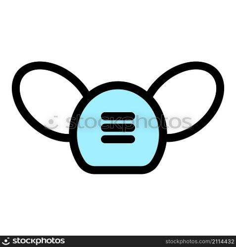 Children medical mask icon. Outline children medical mask vector icon color flat isolated. Children medical mask icon color outline vector