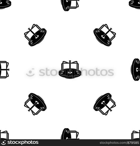 Children merry go round pattern repeat seamless in black color for any design. Vector geometric illustration. Children merry go round pattern seamless black