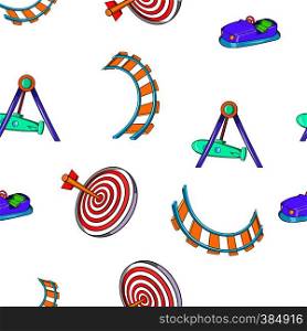 Children rides pattern. Cartoon illustration of children rides vector pattern for web. Children rides pattern, cartoon style