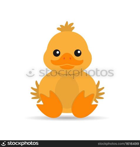 Children&rsquo;s drawing of a duckling for themed design, children&rsquo;s book and scrapbooking. Vector illustration.