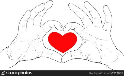 Children&rsquo;s hands showing fingers of a loving heart icon