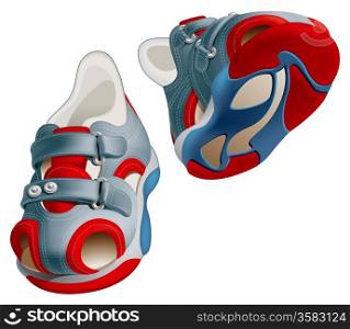 Children&rsquo;s shoes isolated on white background. Vector Illustration