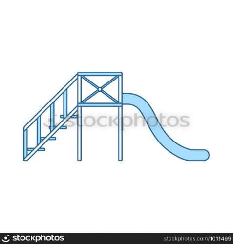 Children&rsquo;s Slide Icon. Thin Line With Blue Fill Design. Vector Illustration.