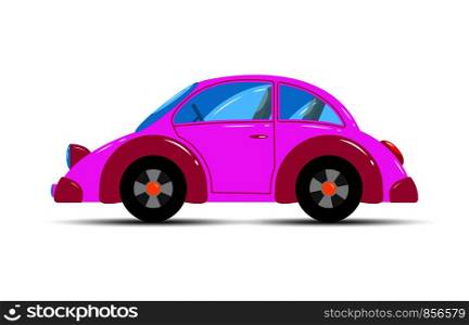 Children's toy. Children's car convertible pink. Flat design.
