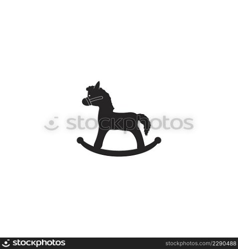 children&rsquo;s toy pony vector icon illustration logo design