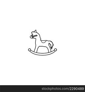 children&rsquo;s toy pony vector icon illustration logo design