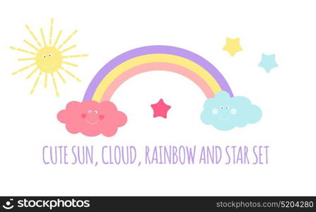 Children s Background with Sun, Cloud and Stars Vector Illustration EPS10. Children s Background with Sun, Cloud and Stars Vector Illustration