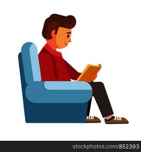 Children students in library or bookshop reading books . Vector flat design of people read and study. Children students in library or bookshop reading books