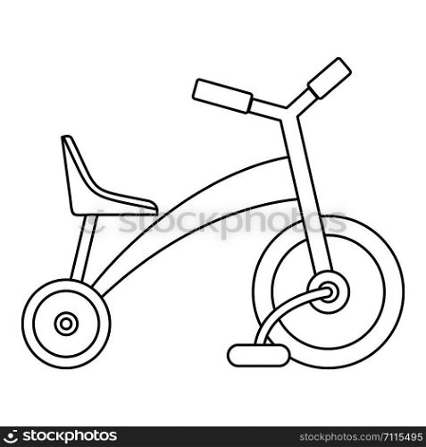 Children tricycle icon. Outline children tricycle vector icon for web design isolated on white background. Children tricycle icon, outline style