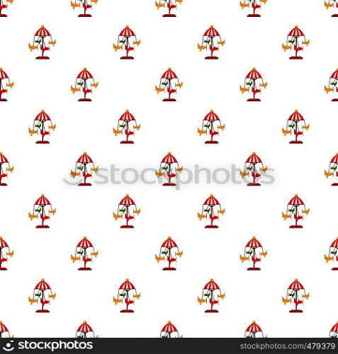 Childrens carousel with planes pattern seamless repeat in cartoon style vector illustration. Childrens carousel with planes pattern