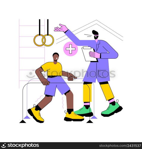 Childrens rehabilitation center abstract concept vector illustration. Kids rehabilitation center, children healthcare service, coordination, pediatric and educational support abstract metaphor.. Childrens rehabilitation center abstract concept vector illustration.