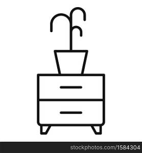 Childrens room drawer icon. Outline childrens room drawer vector icon for web design isolated on white background. Childrens room drawer icon, outline style