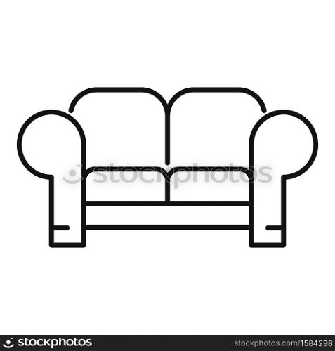 Childrens room sofa icon. Outline childrens room sofa vector icon for web design isolated on white background. Childrens room sofa icon, outline style
