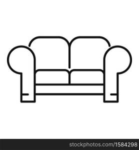 Childrens room sofa icon. Outline childrens room sofa vector icon for web design isolated on white background. Childrens room sofa icon, outline style