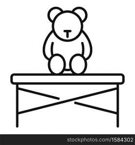 Childrens room teddy bear icon. Outline childrens room teddy bear vector icon for web design isolated on white background. Childrens room teddy bear icon, outline style
