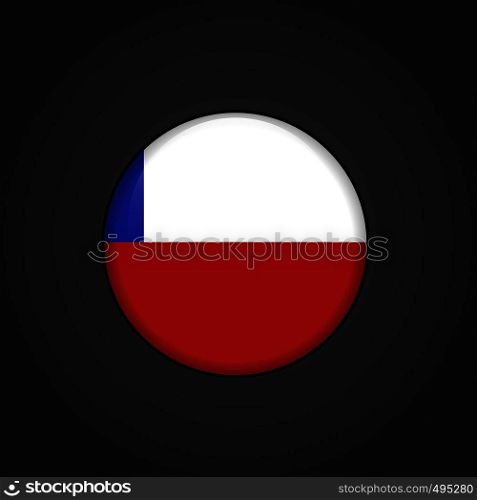 Chile Flag Circle Button. Vector EPS10 Abstract Template background