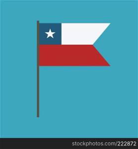 Chile flag icon in flat design. Independence day or National day holiday concept.