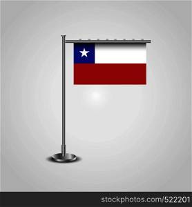 Chile Flag Pole. Vector EPS10 Abstract Template background