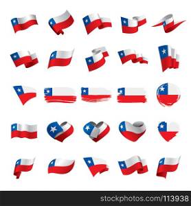 Chile flag, vector illustration. Chile flag, vector illustration on a white background