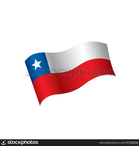 Chile flag, vector illustration. Chile flag, vector illustration on a white background
