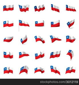 Chile flag, vector illustration. Chile flag, vector illustration on a white background