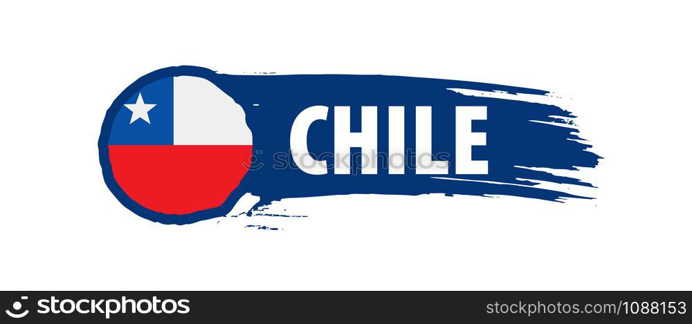 Chile flag, vector illustration on a white background. Chile flag, vector illustration on a white background.