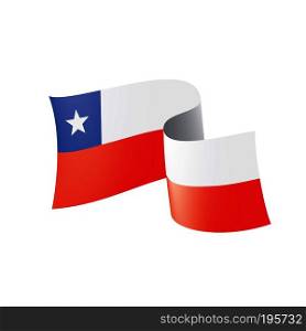 Chile flag, vector illustration on a white background. Chile flag, vector illustration on a white background.