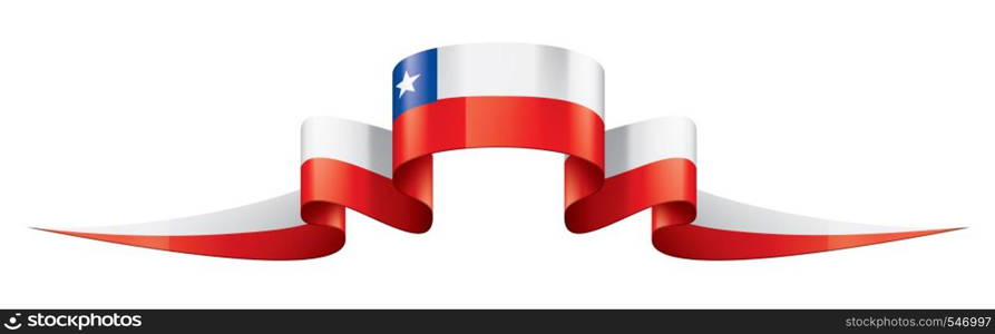 Chile flag, vector illustration on a white background. Chile flag, vector illustration on a white background.