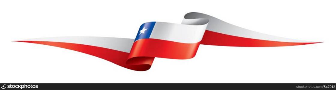 Chile flag, vector illustration on a white background. Chile flag, vector illustration on a white background.