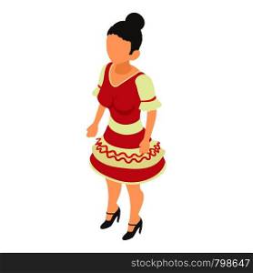 Chile woman icon. Isometric illustration of chile woman vector icon for web. Chile woman icon, isometric style