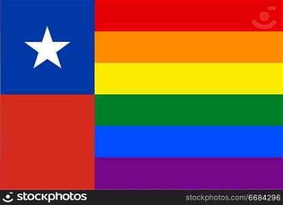 Chilean Gay vector flag or LGBT. Chili Gay vector flag or LGBT