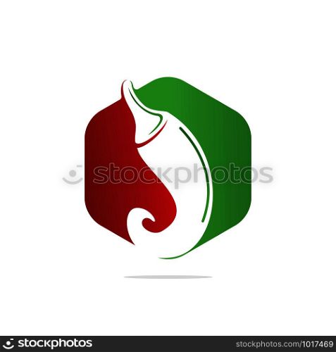 Chili hot and spicy food vector logo design inspiration. Chili pepper icon vector logo template.