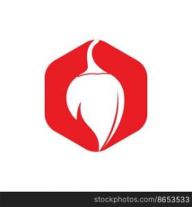 Chili hot and spicy food vector logo design inspiration. Chili pepper icon vector logo template. 