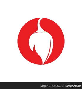 Chili hot and spicy food vector logo design inspiration. Chili pepper icon vector logo template.	