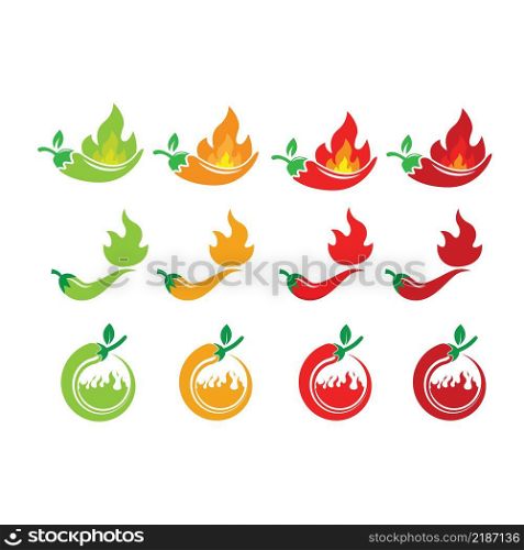Chili hotness level icon vector illustration design template web