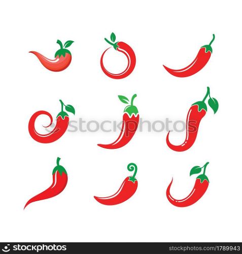 Chili icon set vector illustration design template