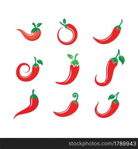 Chili icon set vector illustration design template