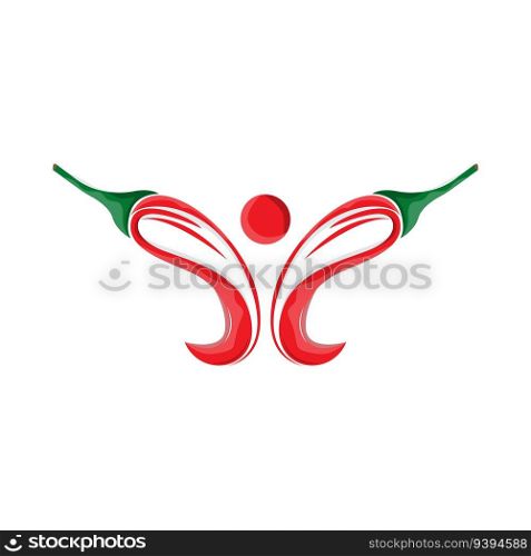Chili Logo, Hot Spicy Chili Vector, Farm Garden Design, Symbol Template Simple Illustration