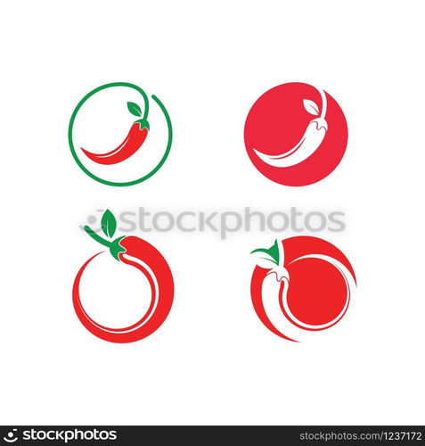 Chili logo icon vector illustration design template