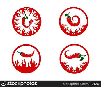 Chili logo icon vector illustration design template