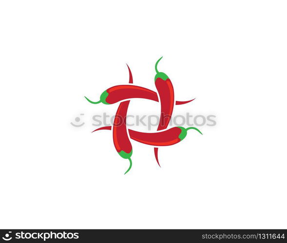 Chili logo template vector icon illustration design