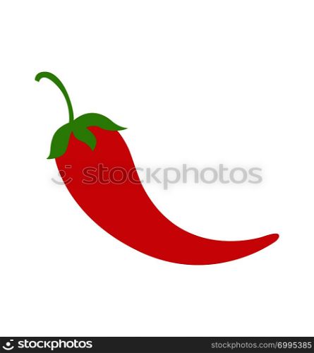 chili pepper red flat mexican icon jalapeno vector illustration isolated on white background