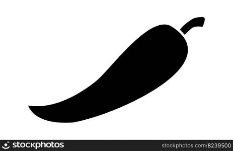 Chili pepper, vector icon. Black chili pepper. Can be used as an icon, logo.