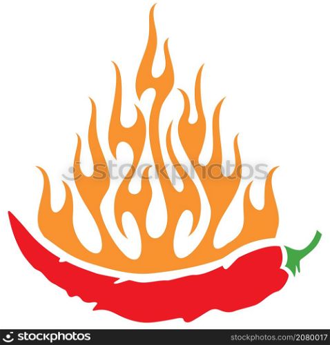Chili pepper with flames vector illustration