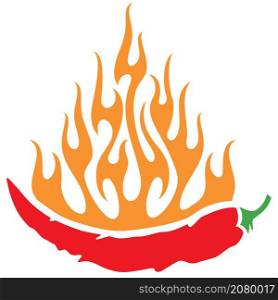 Chili pepper with flames vector illustration