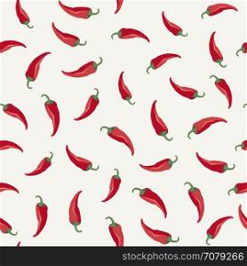 Chili peppers. Chili peppers seamless pattern. Vector background with red peppers